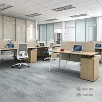 Bureau de direction avec armoire de rangement et panneau d'écran pour bureau d'entreprise
