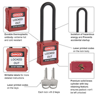 Cadenas de sécurité à anse longue Elecpopular en gros, isolé, pour la désignation et la signalisation des équipements électriques industriels