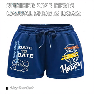 LXS22 <b>Men's</b> Casual <b>Shorts</b> for Summer 2025 Cropped Breathable Solid Pattern Mid <b>Waist</b> Nonwoven Weaving for Outerwear TP125 - Product Image 2