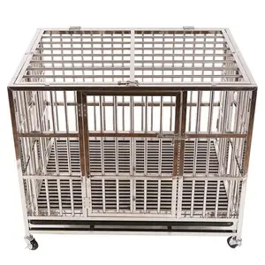 Eco-friendly Breathable Stainless Steel Tube Flat Roof Small Dog Puppy Cage Crates Kennels for sale cheap