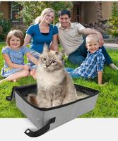 Bac à litière de voyage portable pliable en tissu imperméable, sac de transport et de rangement pour animaux de compagnie pour les sorties en plein air