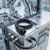 Connecteur circulaire d'aviation étanche WS16 à 4 broches mâle IP68 avec verrouillage par vis pour câble, idéal pour l'éclairage LED industriel (OEM)