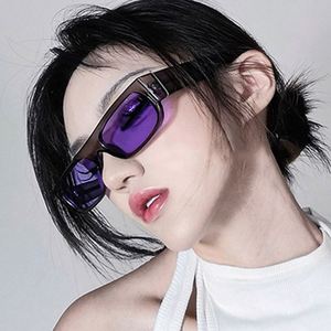 Gafas de Sol Cuadradas Moradas Retro de Moda 2022 al por Mayor para Hombre, Gafas de Sol Rectangulares Pequeñas UV400 para Mujer - Product Image 1