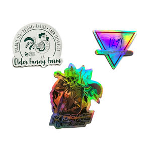 Op maat gemaakte uitgesneden 3 inch CMYK-kleuren vierkleurenprint weggeef sticker vel cartoon logo waterdichte vinyl PP holografische label - Product Image 1