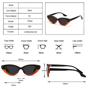 Gafas de Sol Personalizadas con Logotipo, para Hombre y Mujer, con Remaches Decorativos, Protección UV400, Color Jelly, Estilo Ojo de Gato - Product Image 4