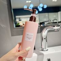 Impression de logo personnalisé, flacons distributeurs de savon et de shampoing en plastique rose de 250 ml et 350 ml, réutilisables avec des étiquettes imperméables