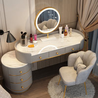 Commode moderne pour chambre à coucher, coiffeuse simple avec miroir LED, meubles de maquillage