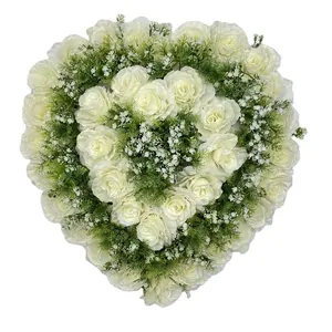 TX0002-1 New Arrival Custom Color Rose Big Heart Shape Artificial Flower Wreath For Wedding Decoration