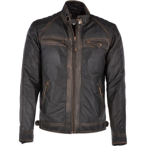 Chaqueta de cuero sintético para hombre, chaqueta transpirable a prueba de viento, vintage - Product Image 1