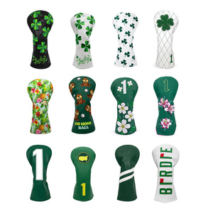 Logotipo personalizado PU <span class=keywords><strong>Golf</strong></span> Club Driver y Fairway Wood Leather Head Covers Nuevo diseño con función impermeable - Product Image 1