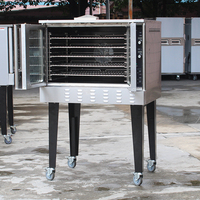 Four à convection à gaz à porte simple avec affichage numérique de la température, certifié ETL, pour boulangerie, rôtisserie, avec roulettes mobiles pour restaurant
