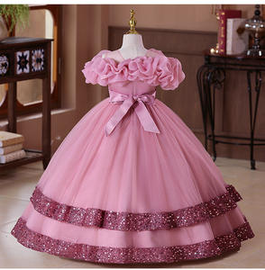 Vestido de Fiesta Largo de Princesa para Niñas de 10 Años, Color Blanco, Personalizado, para Comunión, Boda, con Mangas Largas y Lazo - Product Image 3