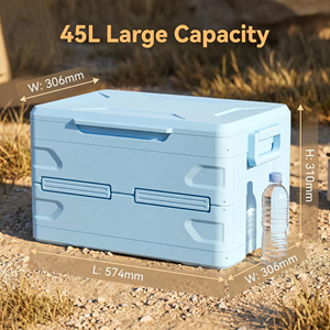 45L Foldable <b>Cooler</b> <b>Box</b> 48H Insulated Portable <b>Ice</b> Chest Waterproof Solar Panel Compatible for Outdoor Camping Picnic - Product Image 1