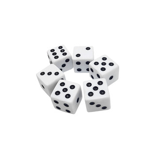 Vendita all'ingrosso di alta qualità 12mm acrilico nero bianco Mini dadi D6 con punti Standard - Product Image 1