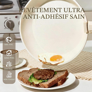 Ensemble de casseroles et poêles en céramique antiadhésive de haute qualité, modernes, avec poignées amovibles, ustensiles, 8 pièces, en aluminium, compatible induction - Product Image 3