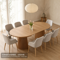 Table à manger extensible polyvalente, extension à 3 niveaux, disponible en tailles 1,0 m/1,5 m/2 m, ton bois