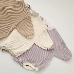 Nouvelle Combinaison Bébé Gaufre à Boutons Manches Longues Unie Décontractée Automne – Vente Flash - Product Image 4