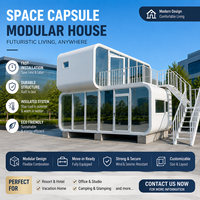 Maison conteneur modulaire préfabriquée moderne du milieu du siècle, style cabane Apple à deux étages, pod mobile pour glamping et complexe hôtelier, bureau mobile de 20 pieds