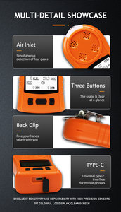 เครื่องวิเคราะห์ก๊าซหลายชนิดแบบกระจายแสง 4-in-1 รุ่น DTS-B004(D) ยี่ห้อ Orange Digital EX ความแม่นยำสูงสำหรับห้องปฏิบัติการ - Product Image 1