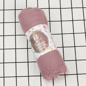 Pañuelo Hijab Étnico de Chifón de Algodón Plisado de 76 Colores, Chal Largo y Suave para Mujer, Estilo Árabe Musulmán de Primavera - Product Image 6