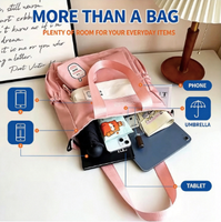 Lage minimale bestelhoeveelheid mode Japanse stijl fris zoet fruitpatroon waterdichte tote schoudertas crossbody tas dames casual klaslokaal polyester