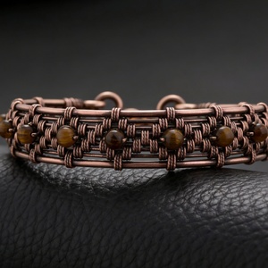 Junhong Jewelry CB001W 99.99% Pure Copper Classic Three Color Plated <b>Crystal</b> Rhinestone Geometric Design Cuff <b>Bracelets</b> Gift Box - Product Image 1