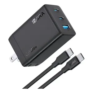 Caricatore da Muro Portatile PD 65W (GAR322) a Ricarica Rapida con 3 Porte Type-C, Tempo di Ricarica 1 Ora, Ingresso 110V/220V, Protezione da Sovraccarico - Product Image 1