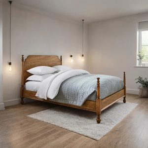 Luxury Solid Wood Four Poster <b>Bed</b> King Size Handcrafted Classic Wooden Canopy <b>Bed</b> <b>Frame</b> for Hotel Bedroom Furniture Export - Product Image 1