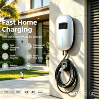 Chargeur mural pour véhicule électrique 7KW 32A Type 2 monophasé 220V, Wallbox domestique AC Niveau 2 IEC 62196-2 EVSE pour véhicule électrique