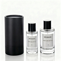 Flacon de parfum vide en verre de 30 ml / 50 ml / 100 ml, base épaisse, avec emballage en boîte en papier personnalisé, OEM ODM, flacon de parfum