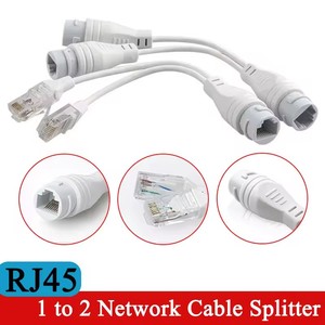 Répartiteur de câble réseau RJ45 étanche 1 vers 2, adaptateur séparateur 8P8C, connexion en série POE pour 2 appareils, accès Internet - Product Image 1