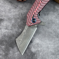 Couteau pliant Damas de nouvelle conception, 60 HRC, manche G10, couteau de poche EDC pour le camping, la randonnée et les activités de plein air