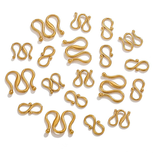 Conectores de Joyería <span class=keywords><strong>Linsa</strong></span> de Acero Inoxidable con Baño de Oro de 18K, Cierres Tipo M y S para Pulseras y Collares, Accesorios para Joyería DIY - Product Image 4