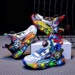 รองเท้าวิ่งเด็กแบบสวมใส่สบาย น้ำหนักเบา ระบายอากาศได้ดี พร้อมไฟ LED สีสันสดใส คุณภาพสูง รองเท้ากีฬาเด็ก รองเท้าลำลองสไตล์เดินเล่น - Product Image 1