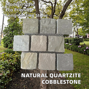 Natural Flamed Modern Cobblestone Quartzite Paving <b>Stone</b> 20mm Thick - Product Image 2