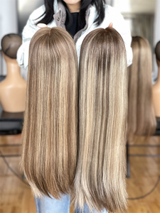 Free Shipping 22" Silky Straight Slavic European Hair HD Lace Top Jewish Kosher <b>Wig</b> With Eartaps In Stock - Product Image 5