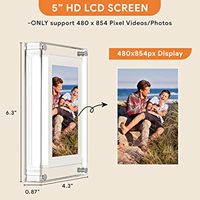 Vente en gros de cadre photo numérique en acrylique de 5 pouces Rotation automatique HD Film bleu sexy Nouvelle télécommande Télécharger MP4 Photo