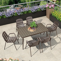 Ensemble table et chaises d'extérieur en métal de style nordique minimaliste pour cour, café, restaurant, salon de thé et balcon