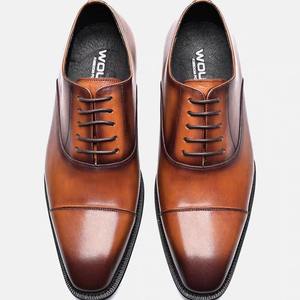 Zapatos de Vestir de Tres Piezas con Puntera Redonda, Cordones y Resistentes al Agua para Hombre, de Cuero Vacuno Liso, Punta Redonda Pequeña, Formales, de Negocios, de Cuero Genuino, Hechos a Mano - Product Image 2