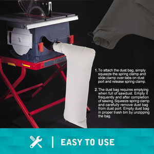 Table Saw Dust Collector <strong>Bag</strong> Fits Bosc/<strong>Makita</strong>/Ryobi/Craftsman/RIGID/Metabo/Kobalt/Skilsaw/Delta - Product Image 2