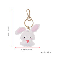 Porte-clés en peluche lapin mignon, pendentif décoratif pour sac à main de filles, breloques pour clés