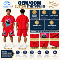 Ensemble deux pièces homme : T-shirt respirant en maille imprimé numérique à motif uni et short à cordon de serrage style streetwear (motif boule 8)