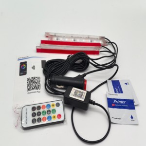 Lumière d'ambiance intérieure <span class=keywords><strong>de</strong></span> voiture LED RVB 12V 8W, éclairage <span class=keywords><strong>de</strong></span> <span class=keywords><strong>pied</strong></span>, rétroéclairage, contrôle <span class=keywords><strong>de</strong></span> la musique par application, modes multiples, lampe néon décorative d'ambiance automobile - Product Image 1