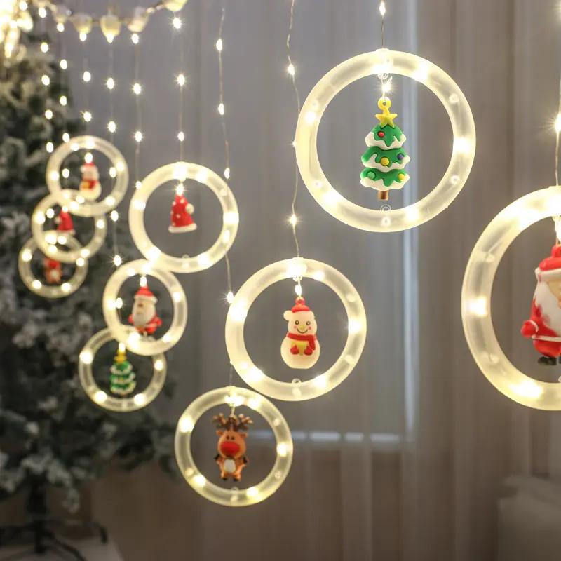 Cortina de luces LED con forma de estrella para interior y exterior, Cortina de Luces de hadas, luces de Navidad, calibre Blanco