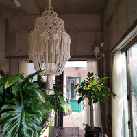 Macramé abat-jour kit de bricolage nordique tissé tapisserie abat-jour Boho plafond pendentif lumière ménage chambre lustres décoratifs