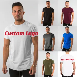 Solid Color Men's Summer Fitness Sports Short Sleeve T-shirt Work Clothes Custom Logo Sportswear For Men