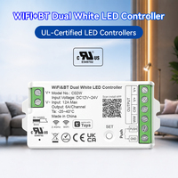 Contrôleur LED CCT double blanc WiFi 2.4G RF sans fil intelligent à température de couleur réglable DC12V 24V pour bande LED WW CW