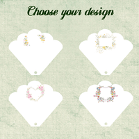 Éventails personnalisés pour programme de mariage avec pompon |   Thème Coquillage et Floral, Cadeaux de Mariage et Décoration de Table