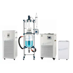 30Liter Mengmantel Glazen Reactievat Chemische Procesreactor Met Hoge Temperatuur Circulatiepomp Prijs