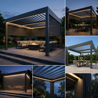 Pergola bioclimatique moderne en aluminium pour extérieur 3x3m 3x4m 3x5m 4x4m 5x3m 6x4m pour jardin